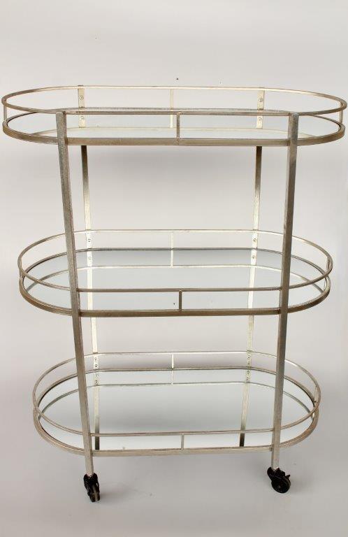Silver Oval 3 Tier Trolley
